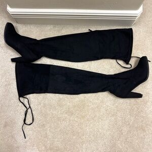 Catherine Malandrino Black suede over the knee heels boots 6.5